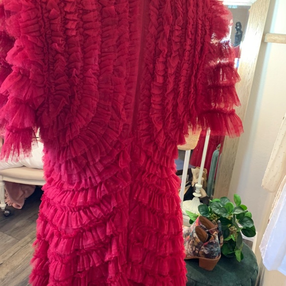 Needle and Thread deep red formal gown size 12 -prom wedding mother of bride - Picture 10 of 16